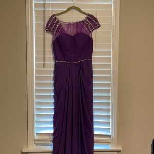 Purple beaded prom dress